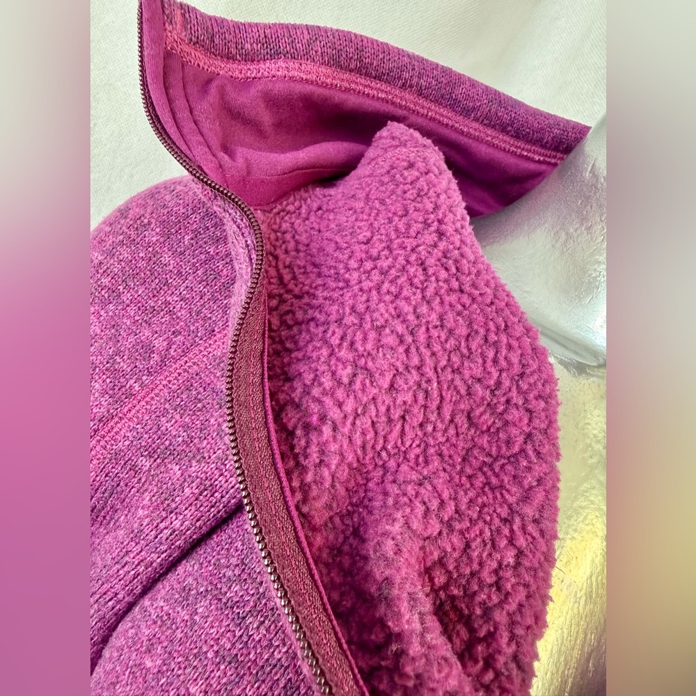 Patagonia Women's Quarter Zip-Up Fleece-Lined Sweater Purple - Picture 10 of 12